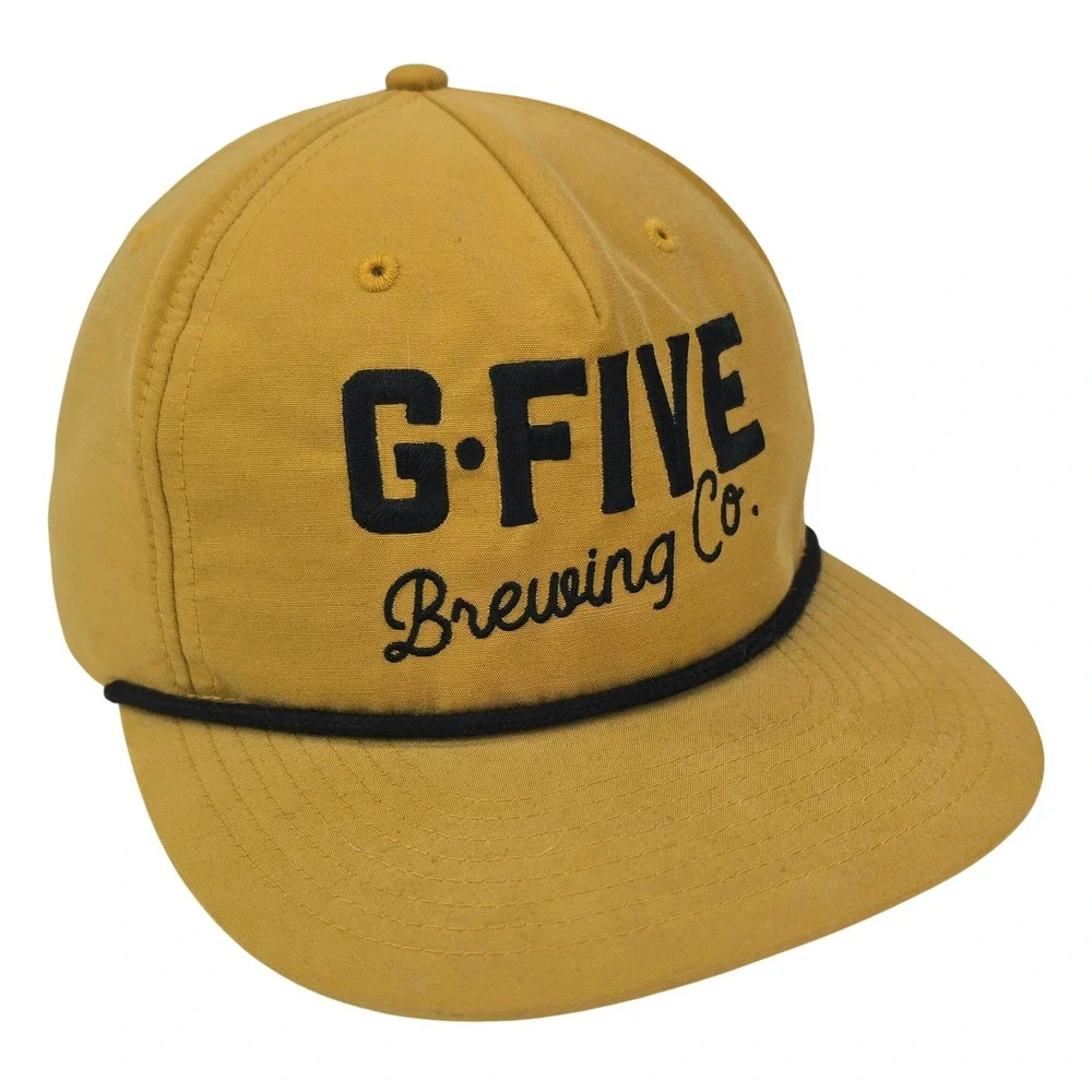 G-Five Brewing Co Rope Hat Snapback Yellow Craft Beer Brewery Beloit Wisconsin‎
